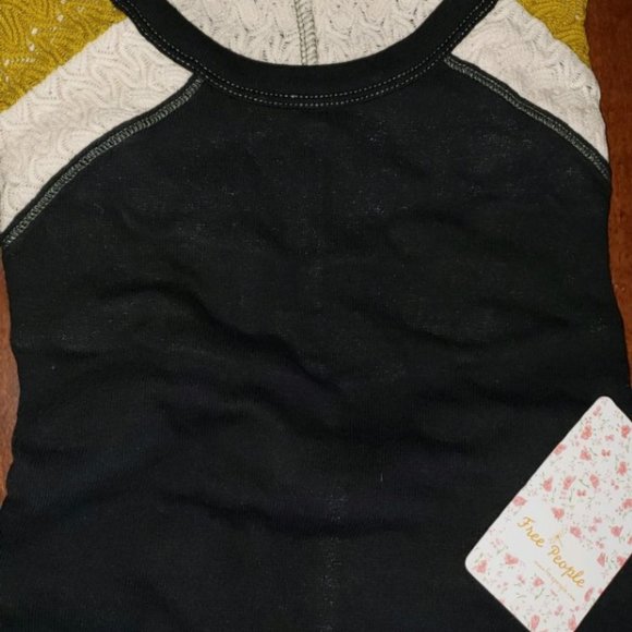 FREE PEOPLE Retro Black Combo Rainbow Top - Picture 8 of 8